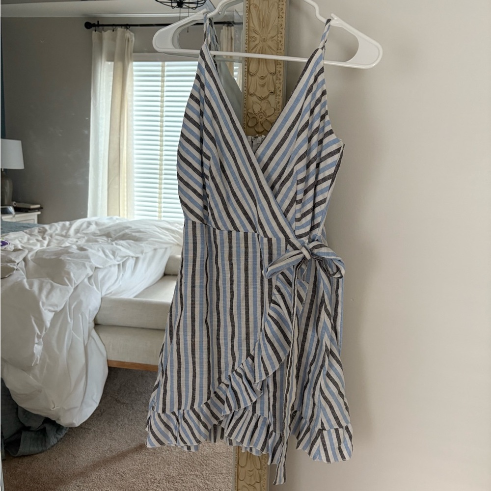 Altar'd State Blue and White Striped Mini Dress